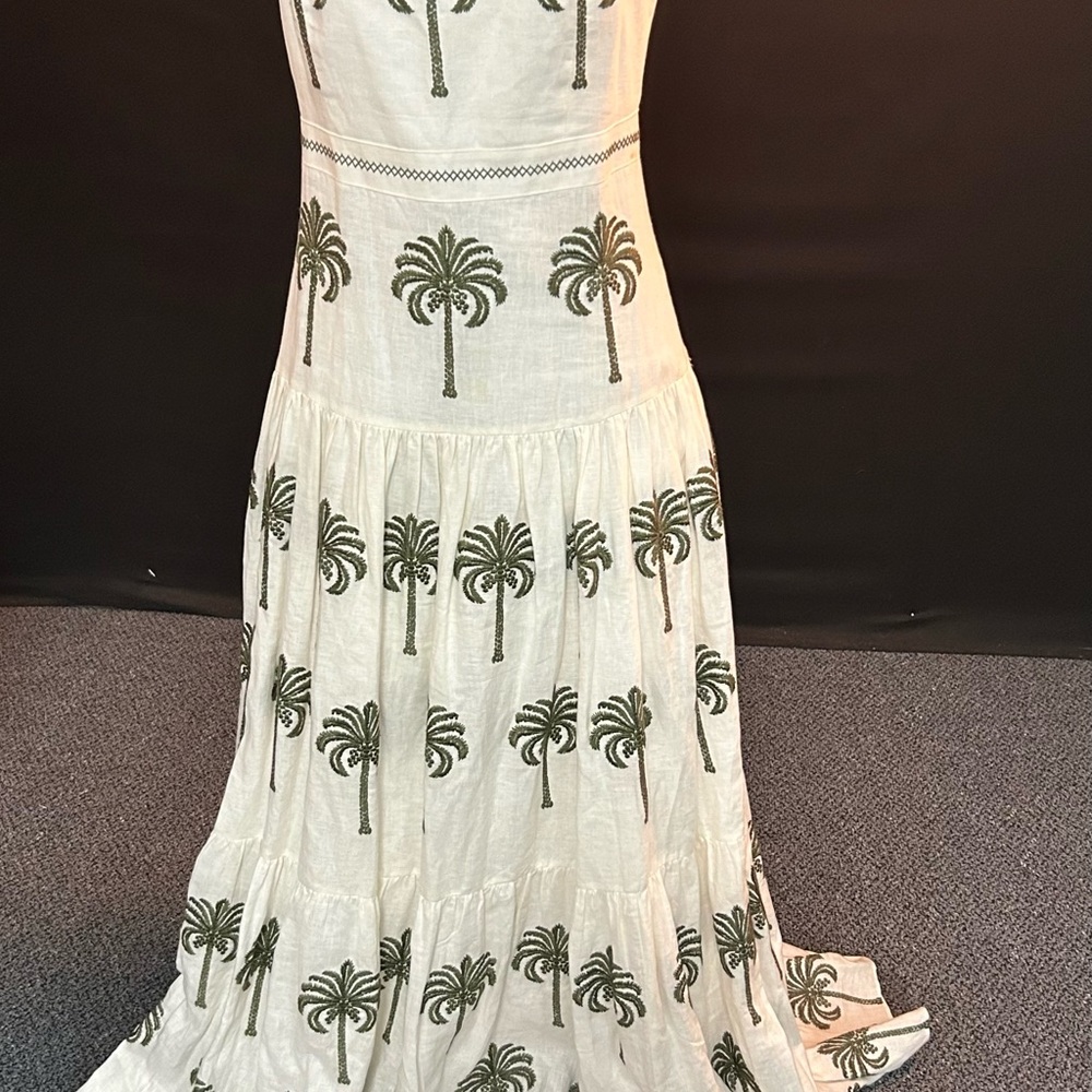 Agua Bendita White Strapless A-line Maxi Dress